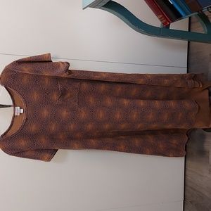 LulaRoe orange & Grey pullover dress XL